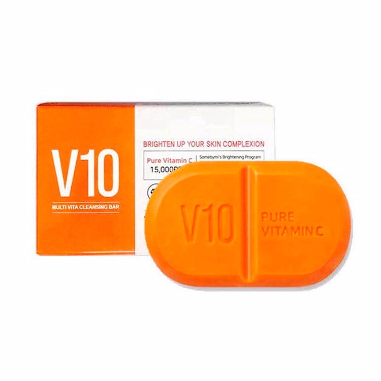 Очищающий батончик Some by mi V10 Multi vita cleansing bar 95гр точечный крем для лица some by mi с aha bha pha кислотами экстрактами центеллы азиатской и чайного дерева против несовершенств кожи 10 мл