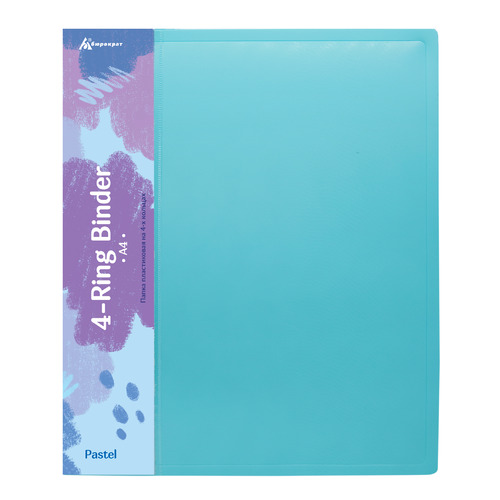

Упаковка папок на кольцах Бюрократ Pastel PAST0740/4RBLUE голубой 10 шт в упаковке