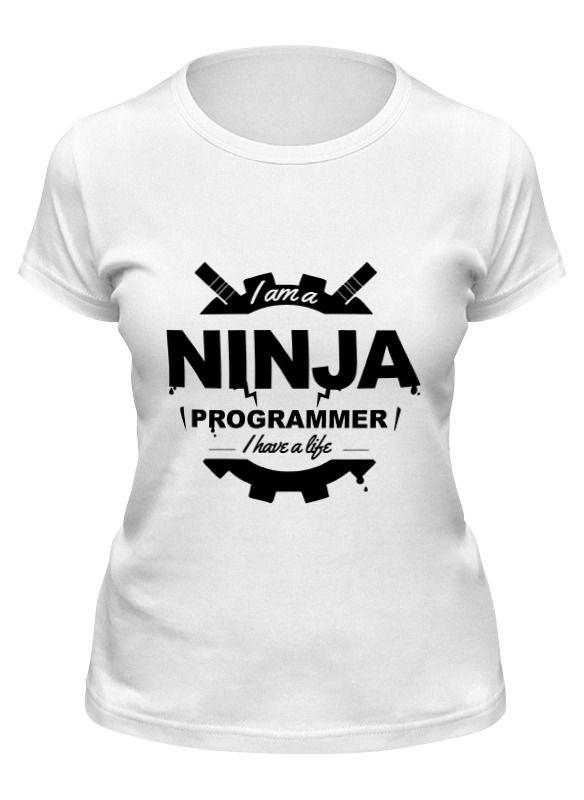 

Футболка женская Printio Ninja programmer белая M, Белый, Ninja programmer