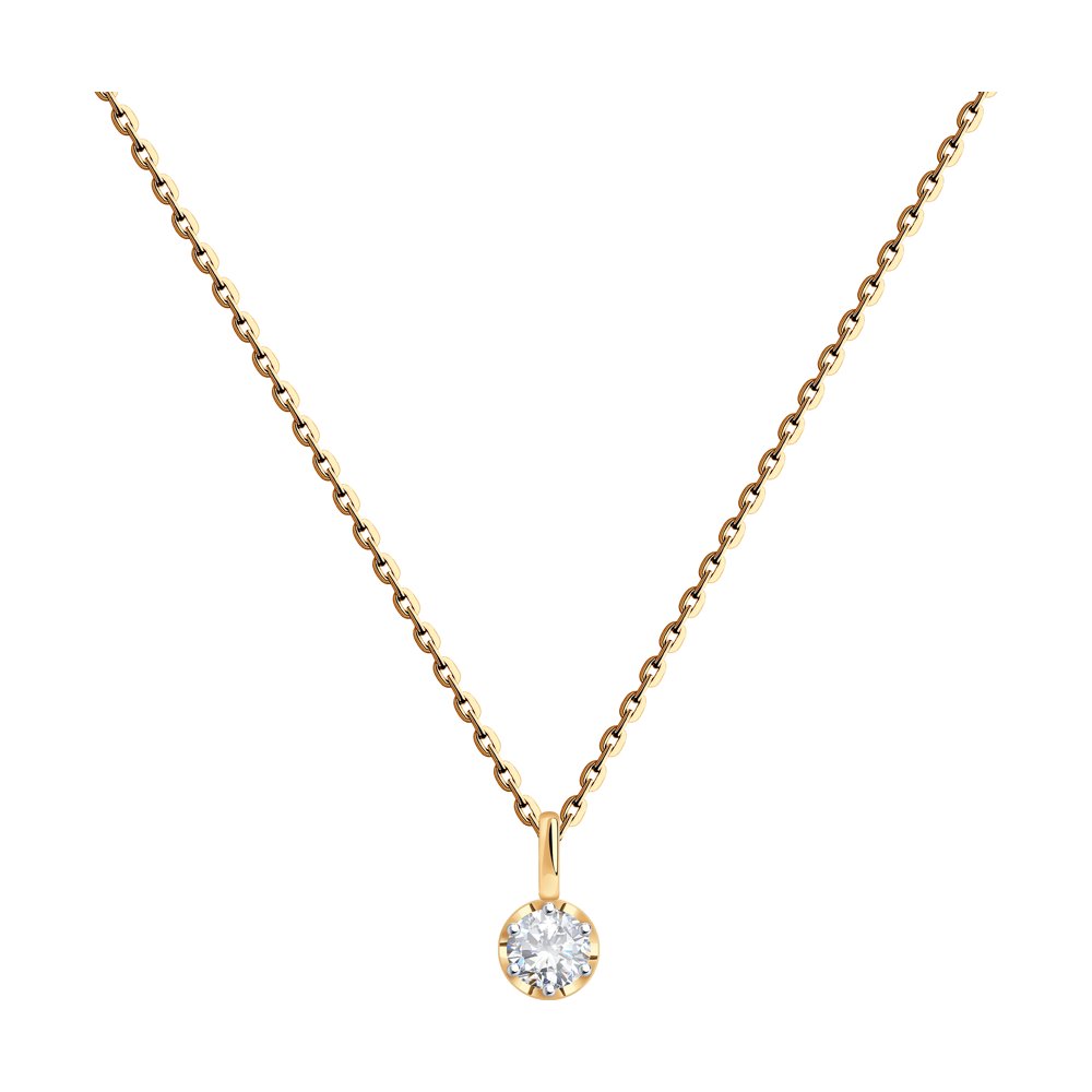 

Колье из красного золота 42 см SOKOLOV Diamonds 1070174, бриллиант, 1070174