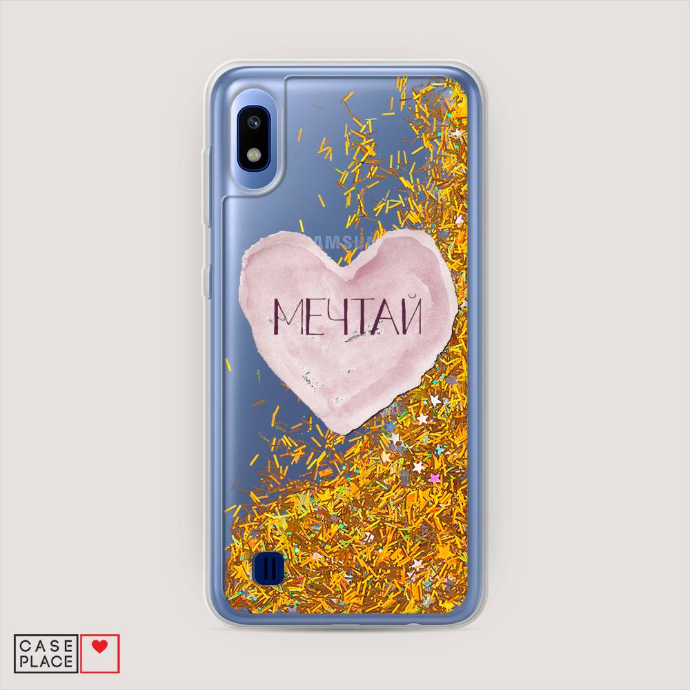 

Жидкий чехол с блестками "Мечтай сердце" на Samsung Galaxy A10, 27990-1
