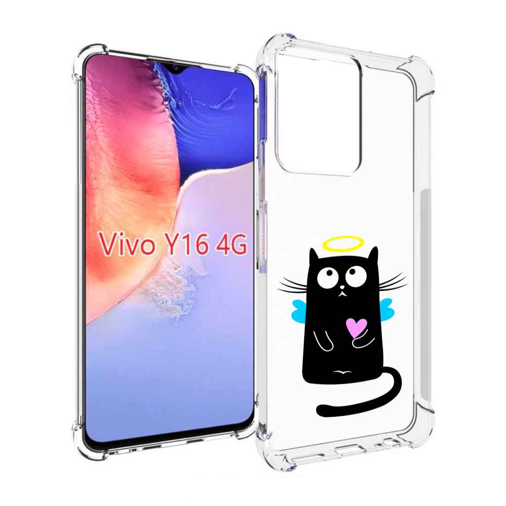 

Чехол MyPads Кот ангелок для Vivo Y16 4G/ Vivo Y02S, Прозрачный, Tocco
