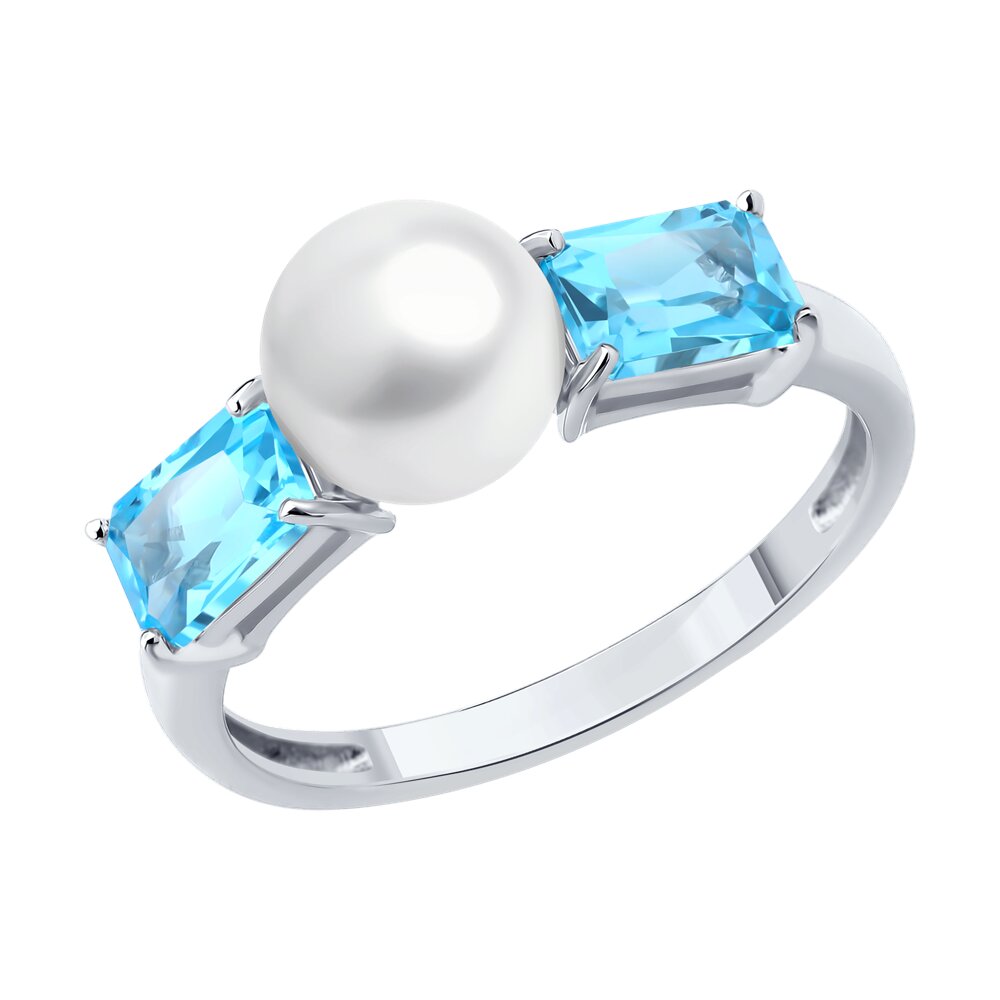 

Кольцо из золота р. , Diamant 52-310-02793-1, жемчуг культивированный/топаз, 52-310-02793-1