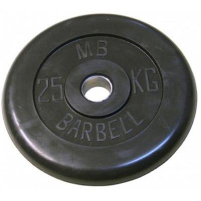 фото Диск обрезиненный черный mb barbell стандарт d-31mm 25кг