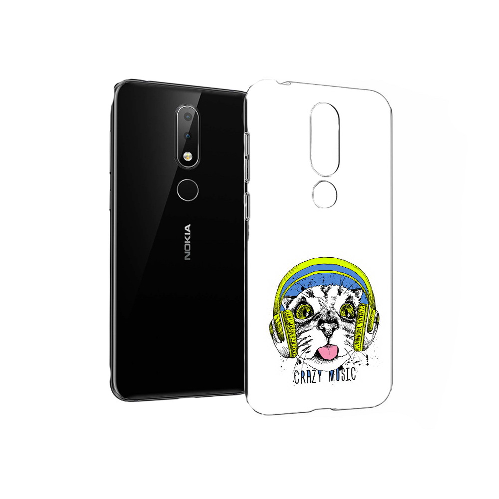 Чехол MyPads Tocco для Nokia X6 кошка в наушниках рисунок (PT115295.99.403)