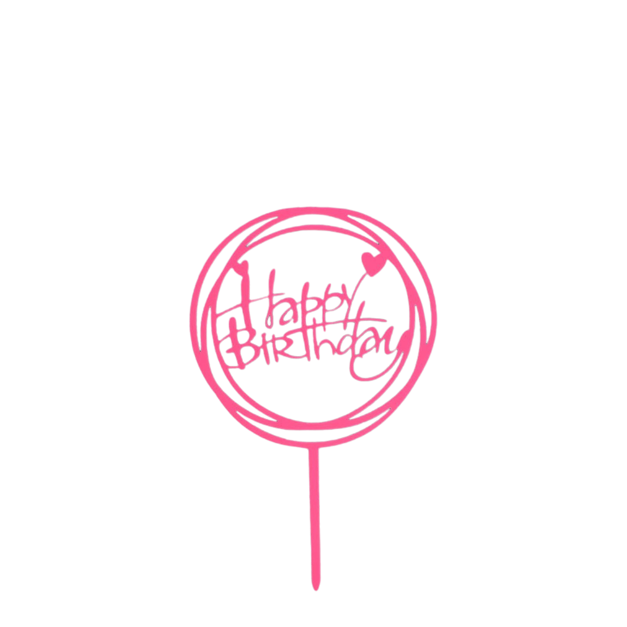 Топпер «С днём рождения», круг, цвет розовый