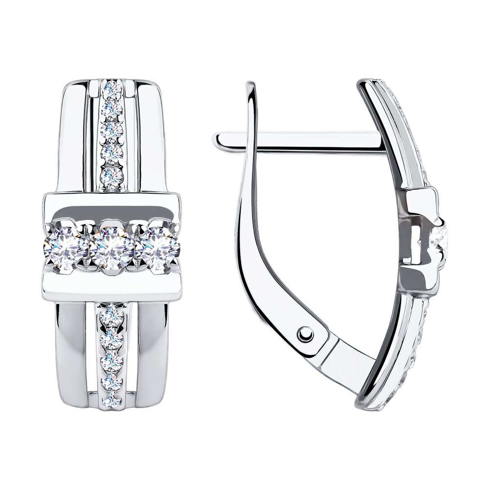

Серьги из белого золота SOKOLOV 028346-3, фианит, 028346-3