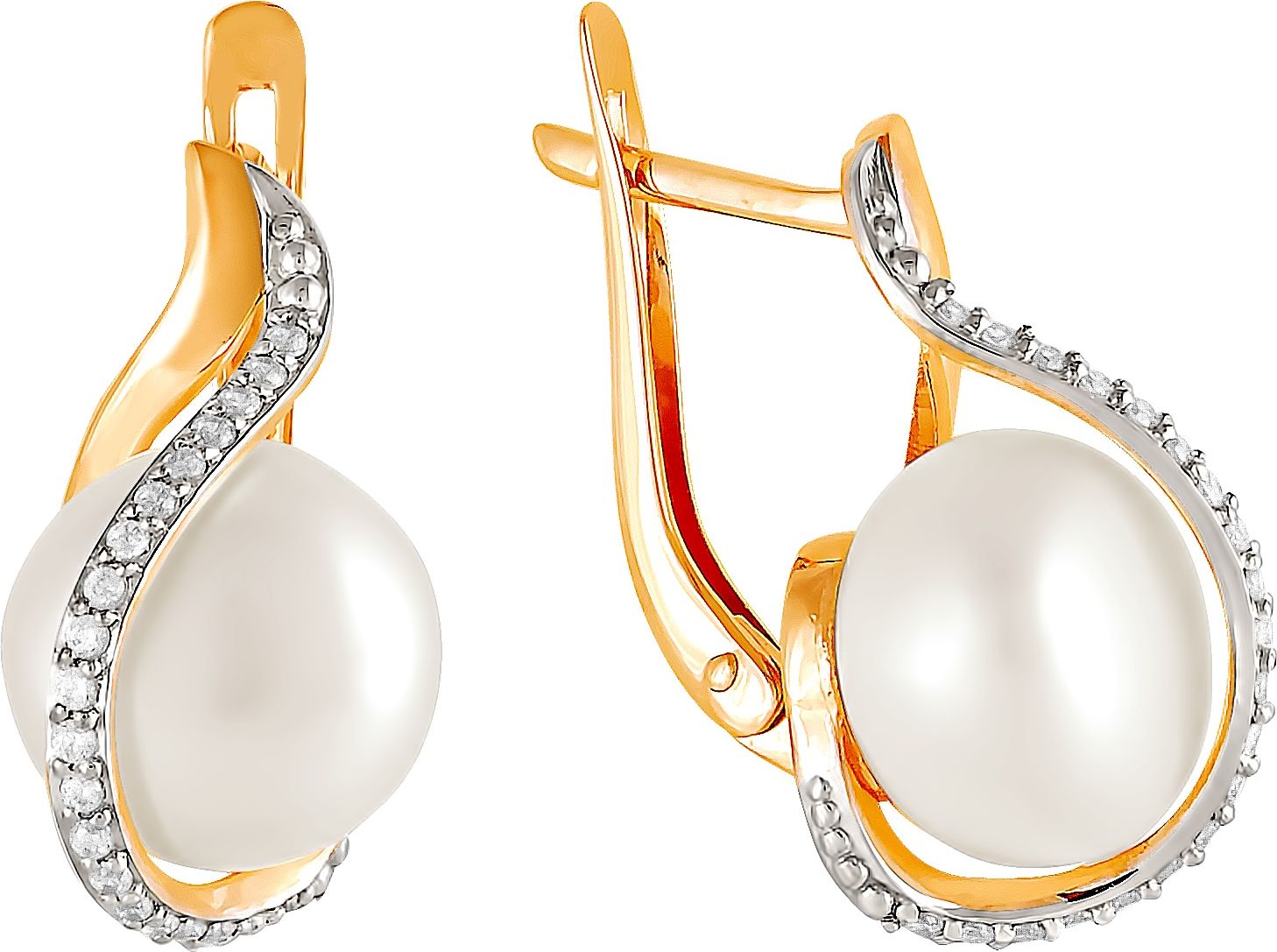 

Серьги женские из золота Примаэксклюзив 290-1-698Р, жемчуг/фианит, 290-1-698Р
