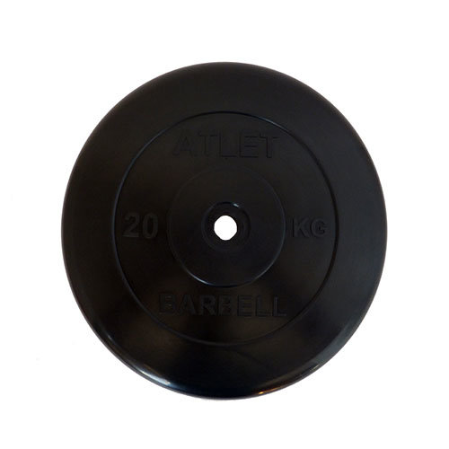 фото Диск обрезиненный черный mb atlet d-26 20кг mb barbell