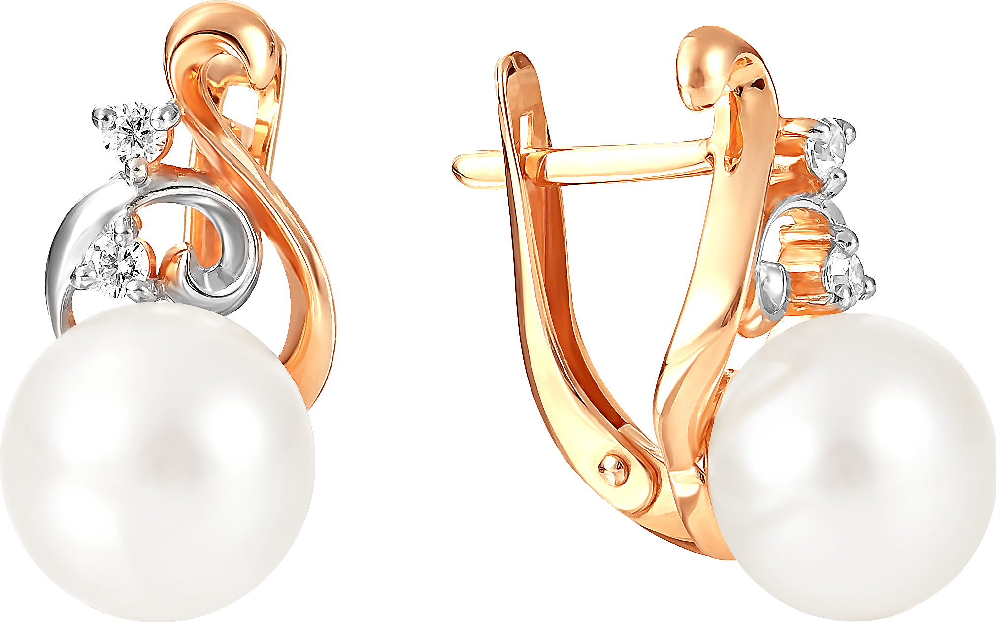 

Серьги женские из золота Примаэксклюзив 290-1-615Р, жемчуг/фианит, 290-1-615Р