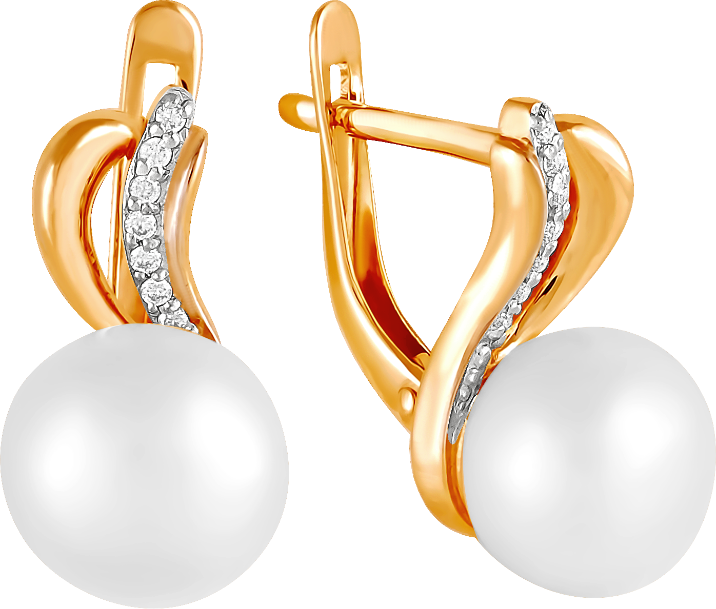 

Серьги женские из золота Примаэксклюзив 290-1-630Р, жемчуг/фианит, 290-1-630Р