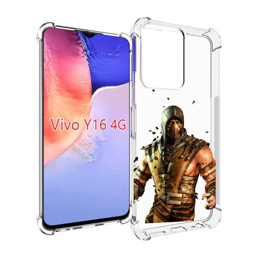 Чехол MyPads Mortal Kombat scorpion для Vivo Y16 4G/ Vivo Y02S