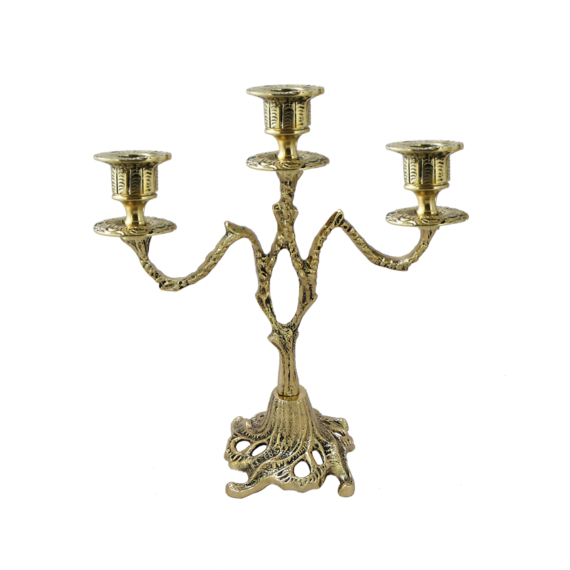 

Канделябр на 3 свечи из бронзы Асти BP-14038-D, Золотистый