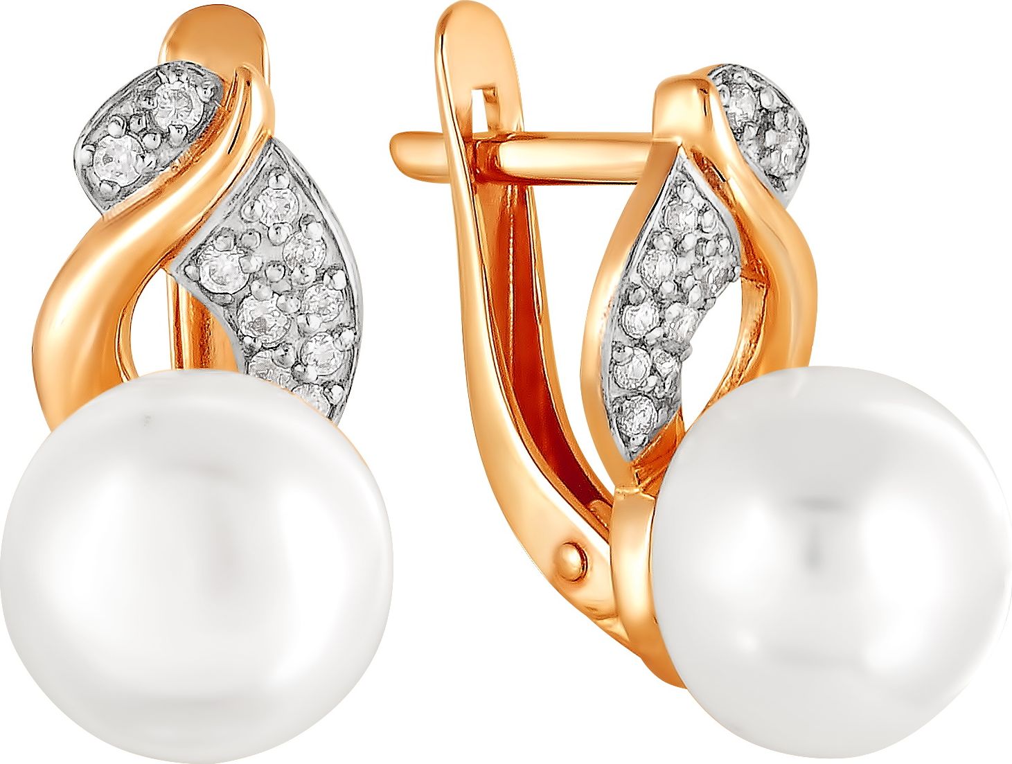 

Серьги женские из золота Примаэксклюзив 290-1-623Р, жемчуг/фианит, 290-1-623Р