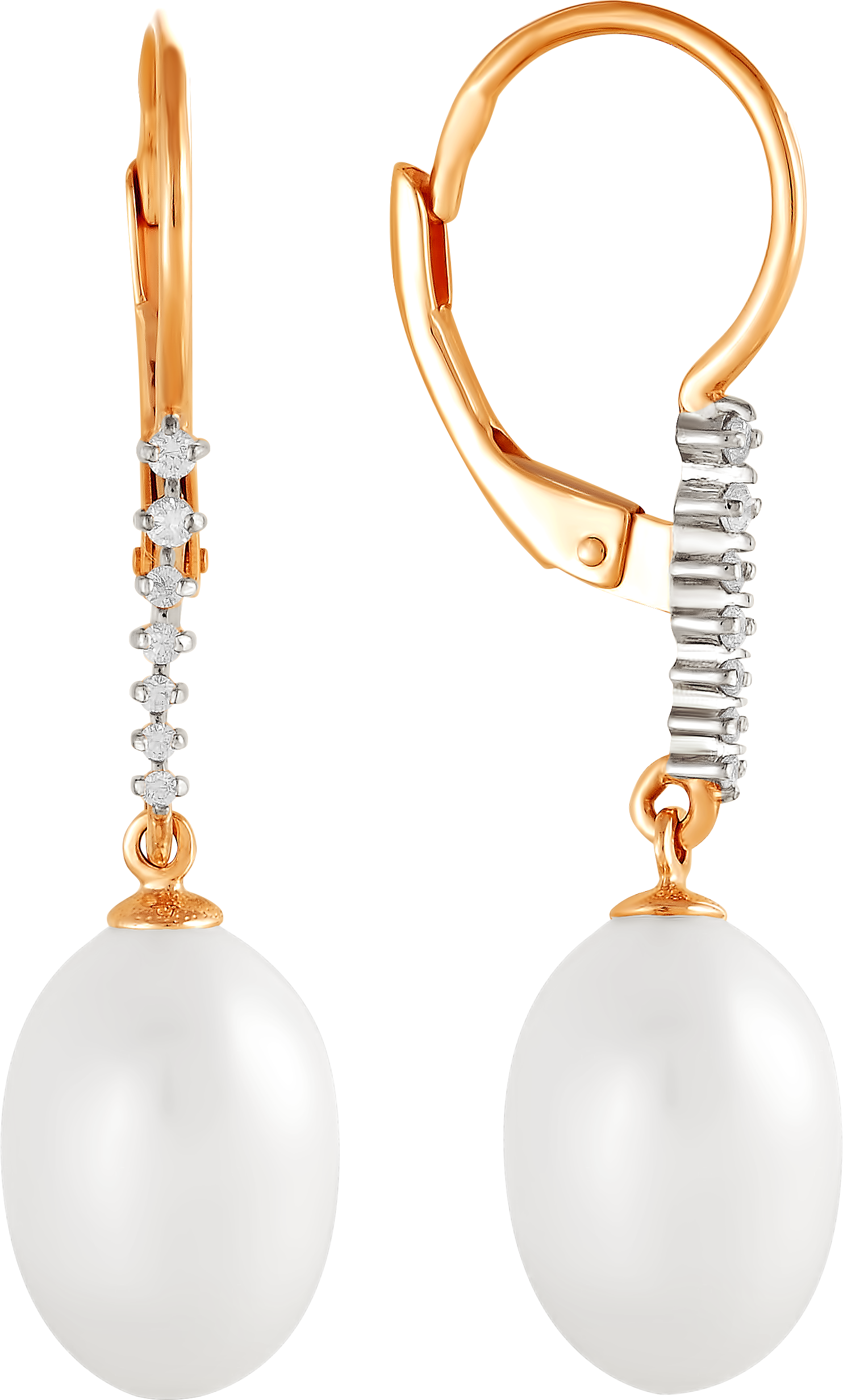 

Серьги женские из золота Примаэксклюзив 290-1-659Р, жемчуг/фианит, 290-1-659Р