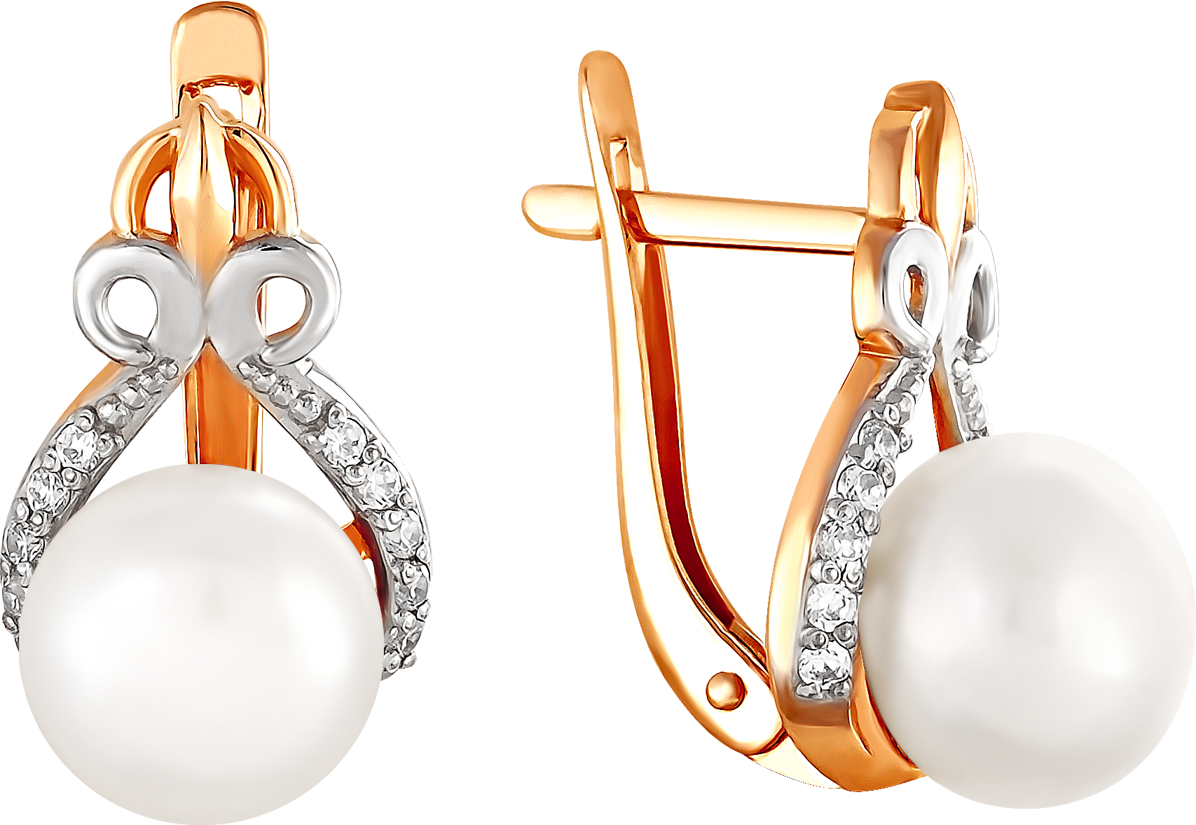 

Серьги женские из золота Примаэксклюзив 290-1-624Р, жемчуг/фианит, 290-1-624Р