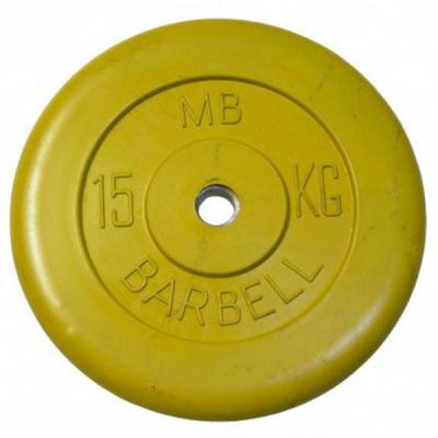 Диск для штанги MB Barbell Стандарт 15 кг, 51 мм желтый