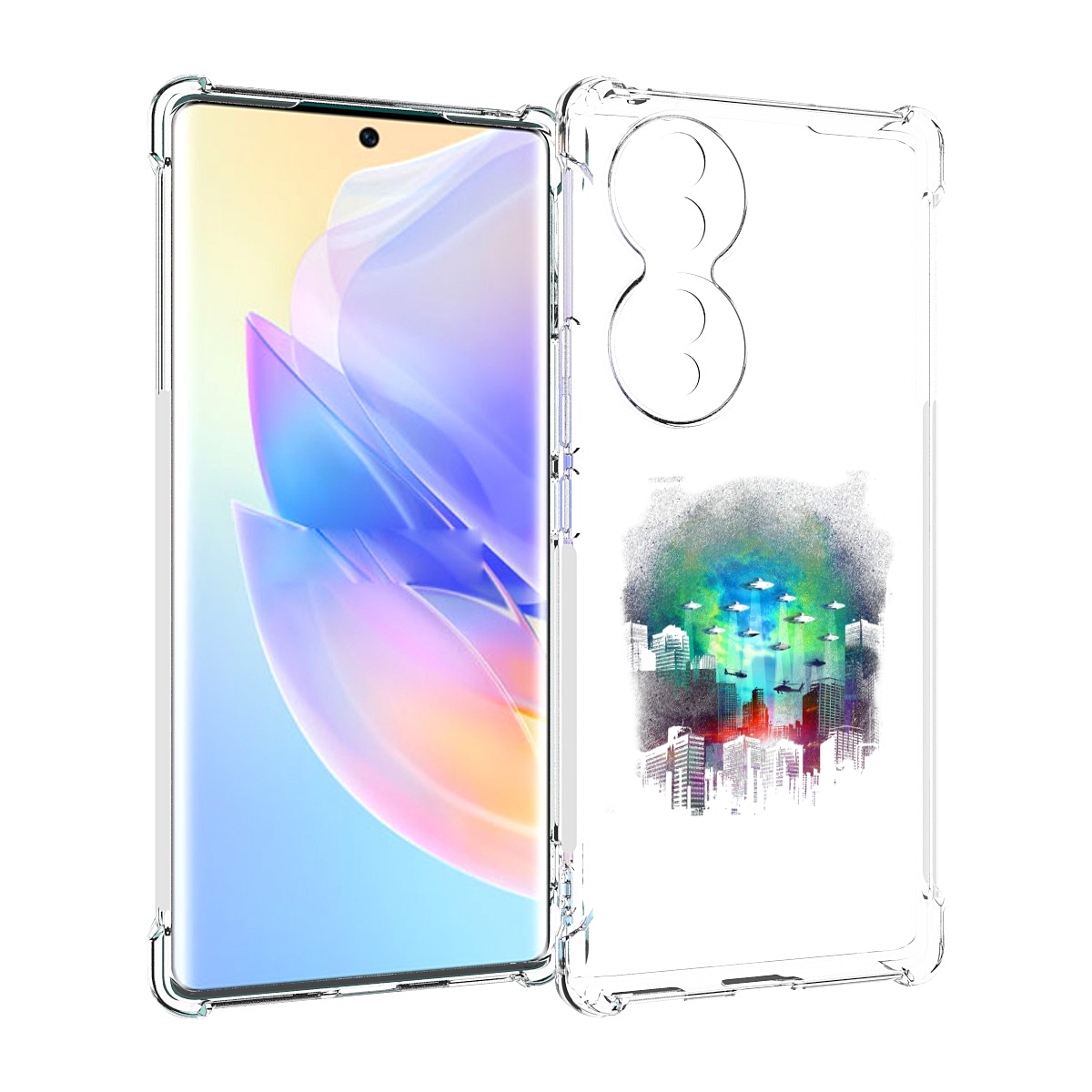 

Чехол MyPads город в свечении для Honor 70, Прозрачный, Tocco