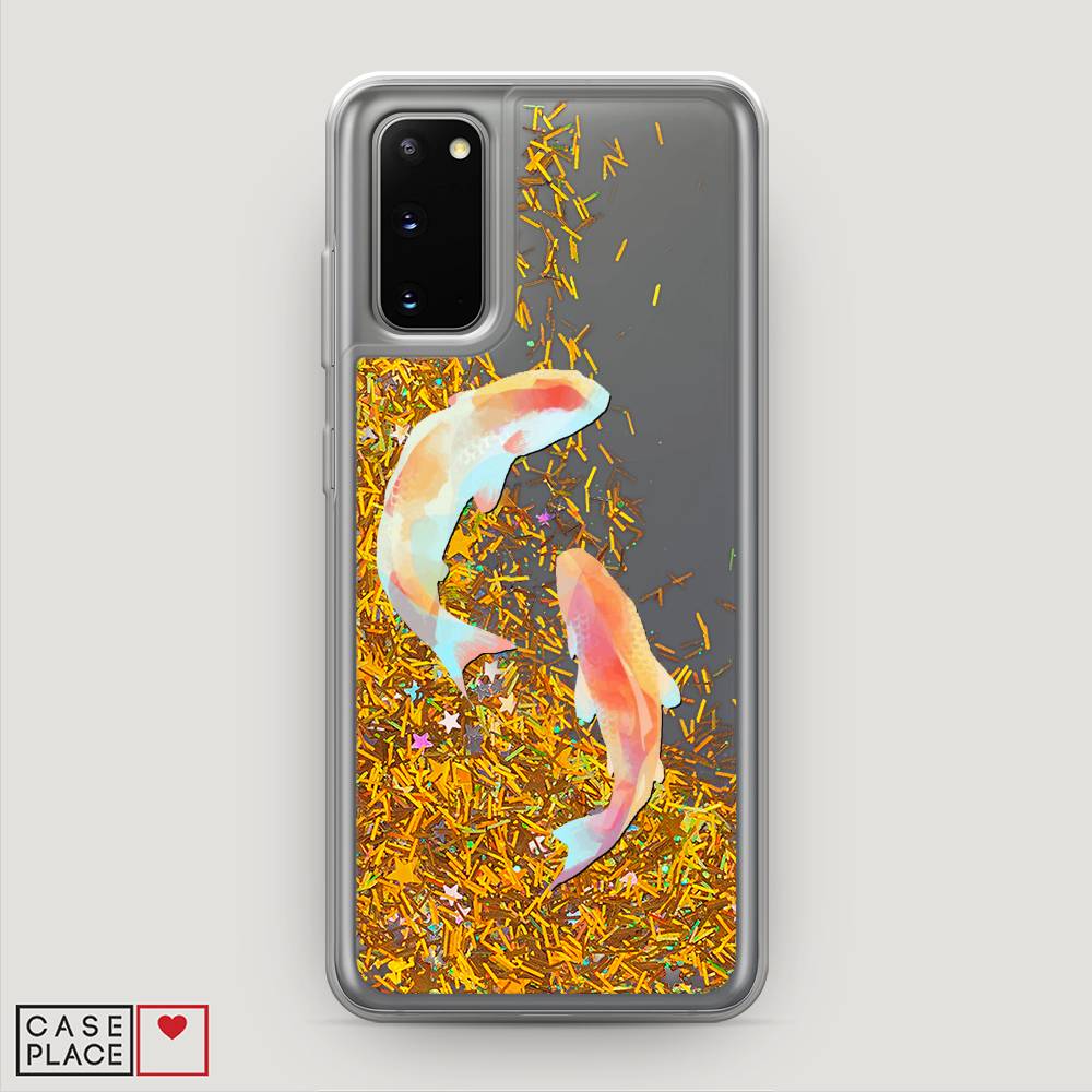 

Жидкий чехол с блестками "Акварельные карпы" на Samsung Galaxy S20, 29290-1