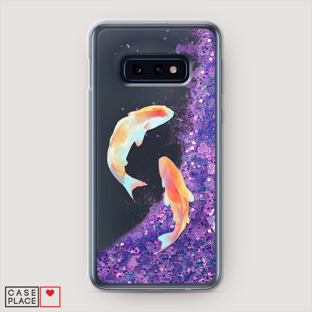 

Жидкий чехол с блестками "Акварельные карпы" на Samsung Galaxy S10E