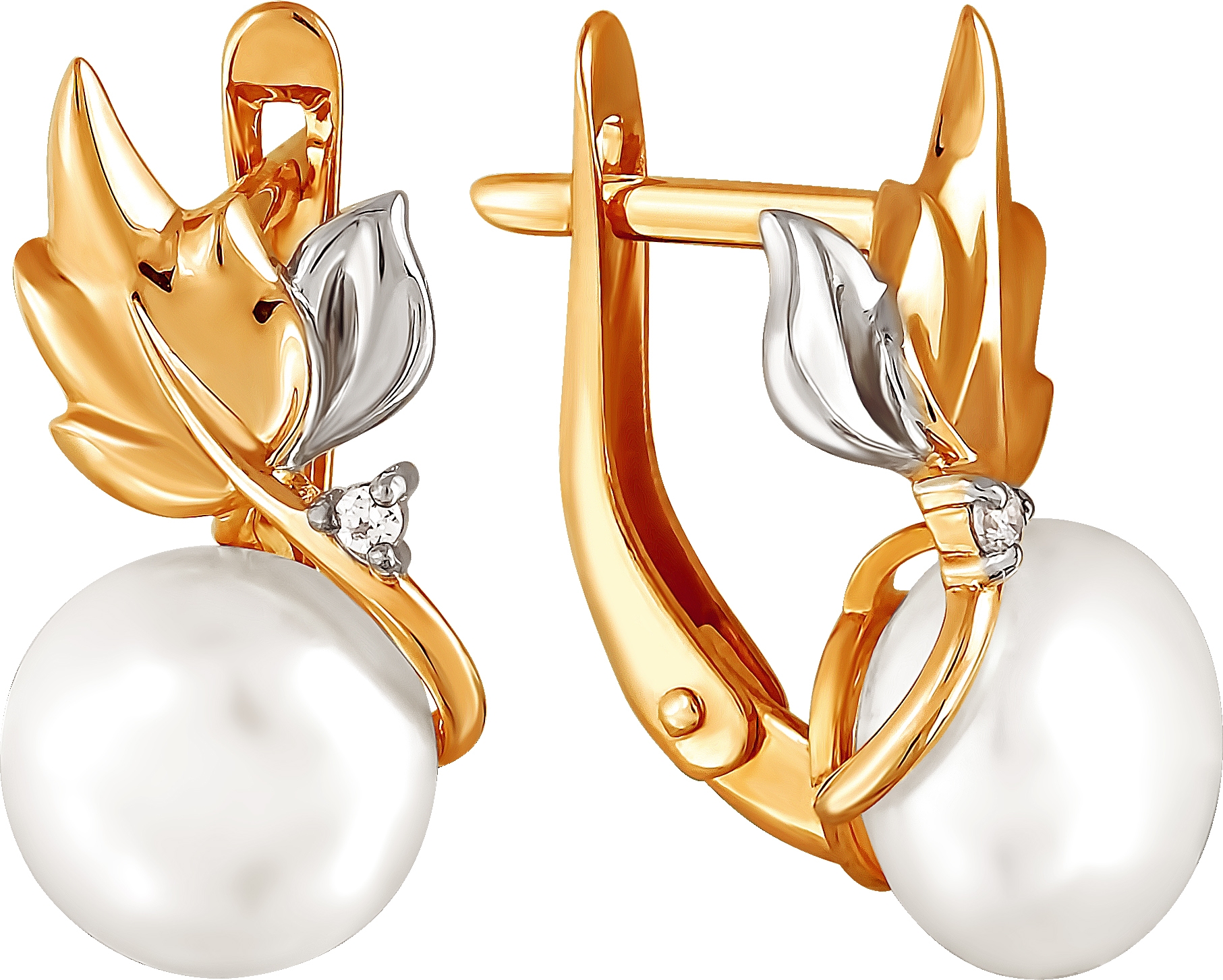 

Серьги женские из золота Примаэксклюзив 290-1-565Р, жемчуг/фианит, 290-1-565Р
