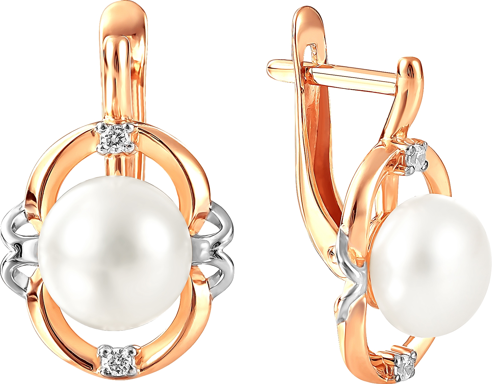 

Серьги женские из золота Примаэксклюзив 290-1-893Р, жемчуг/фианит, 290-1-893Р