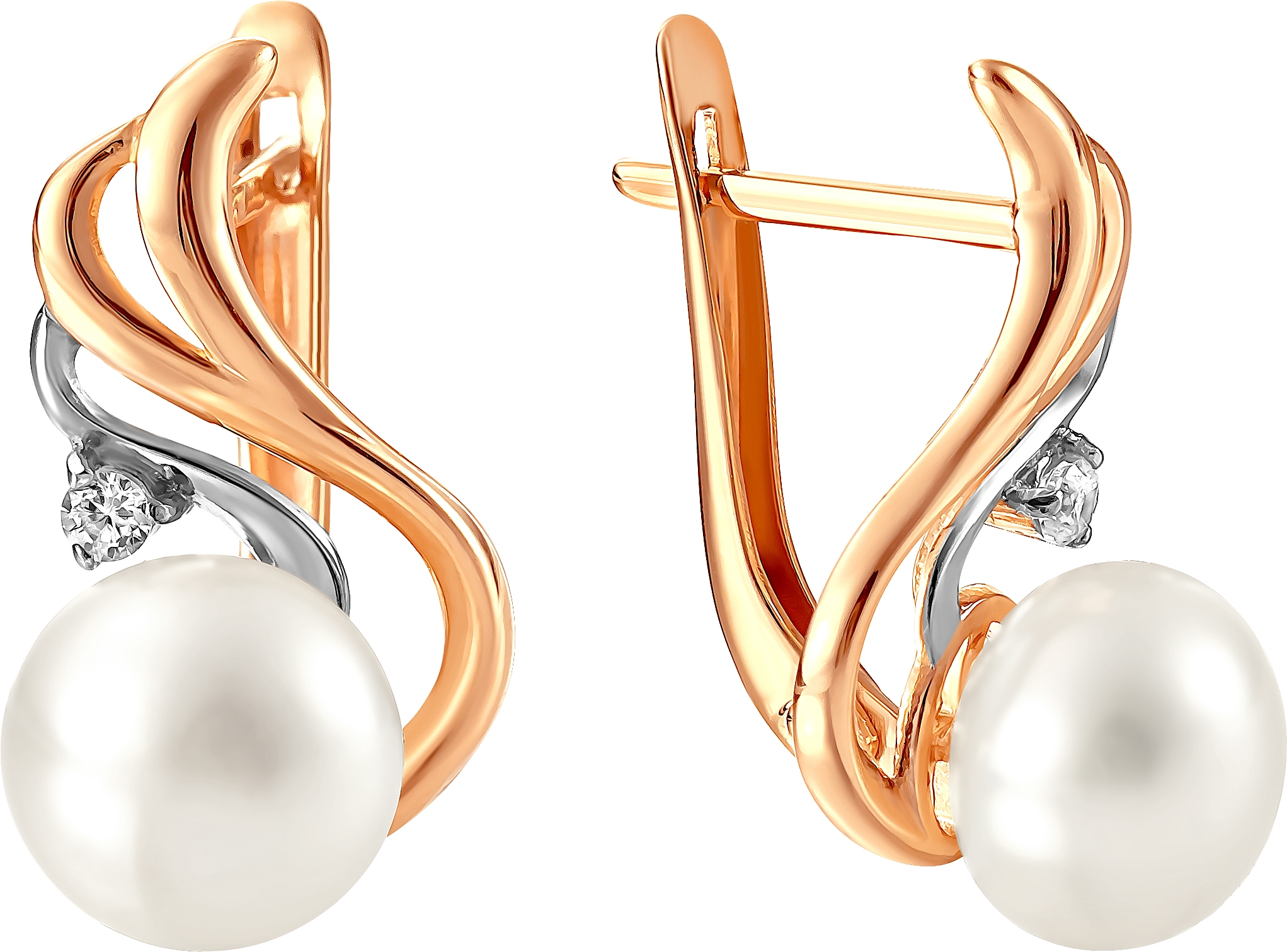 

Серьги женские из золота Примаэксклюзив 290-1-884Р, жемчуг/фианит, 290-1-884Р