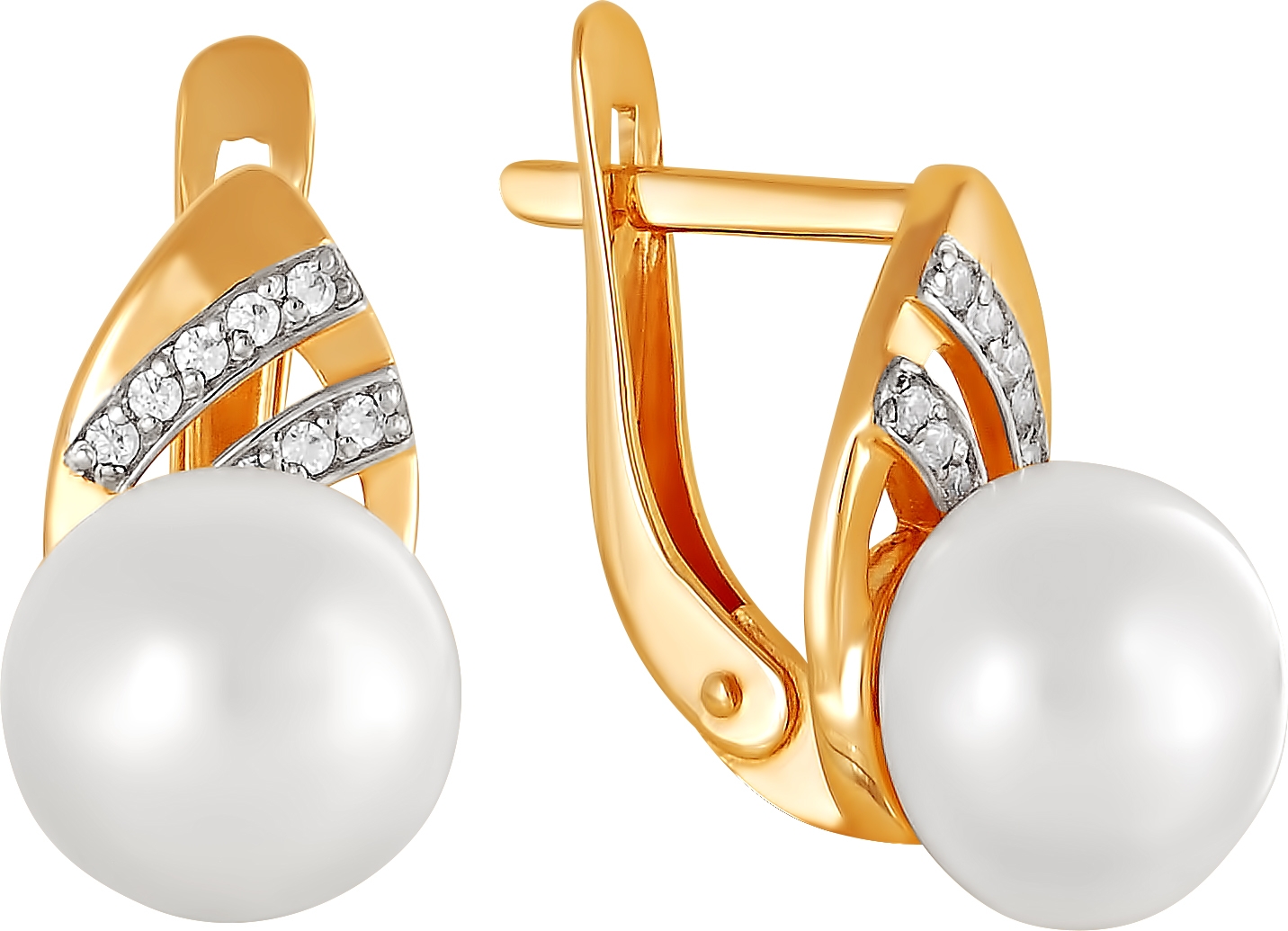 

Серьги женские из золота Примаэксклюзив 290-1-681Р, жемчуг/фианит, 290-1-681Р