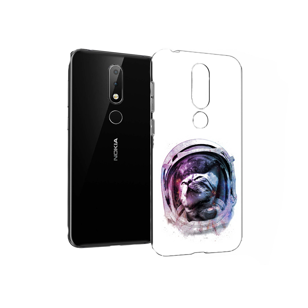 

Чехол MyPads Tocco для Nokia X6 кот в шлеме (PT115295.99.396), Прозрачный, Tocco