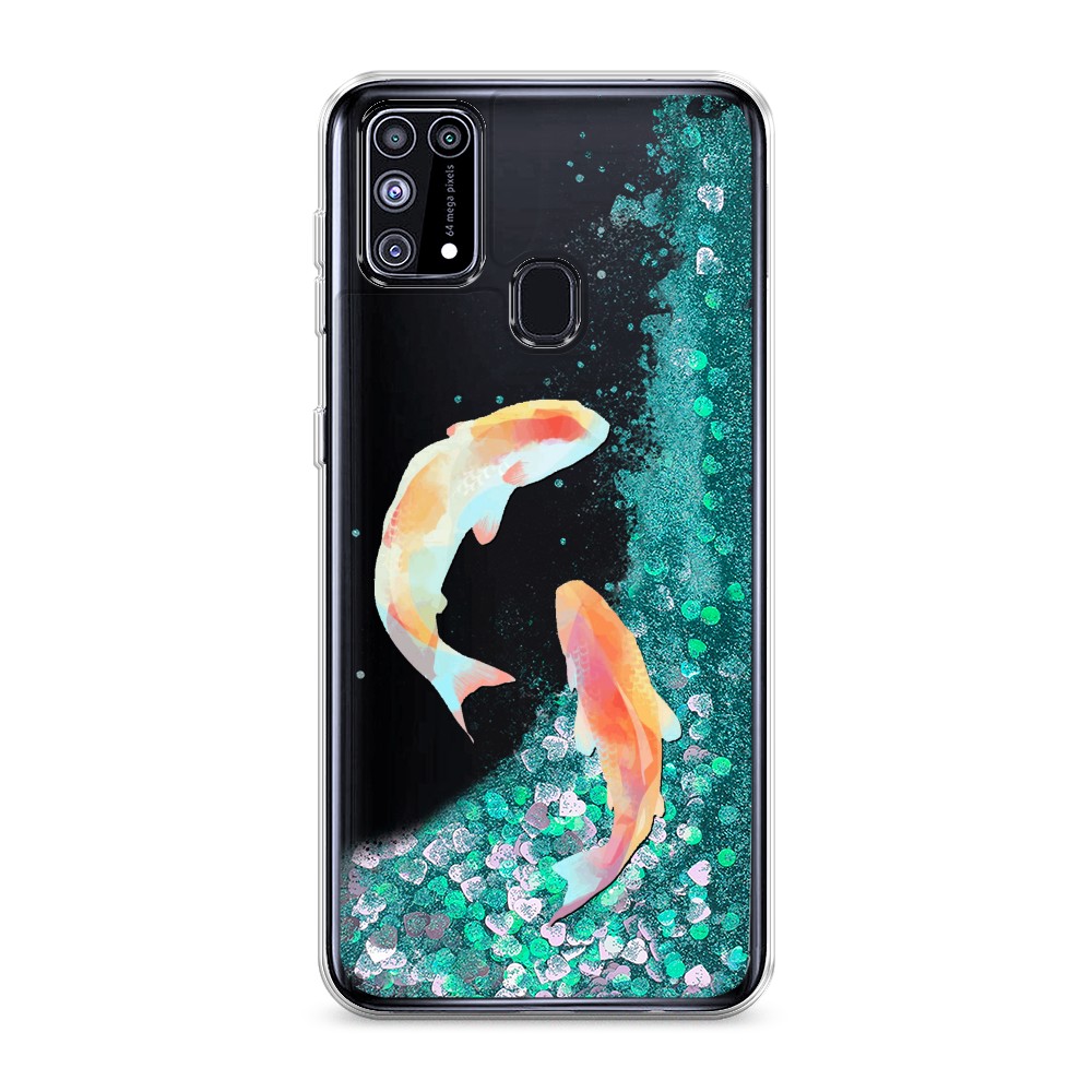

Жидкий чехол с блестками "Акварельные карпы" на Samsung Galaxy M31, 2100795-1