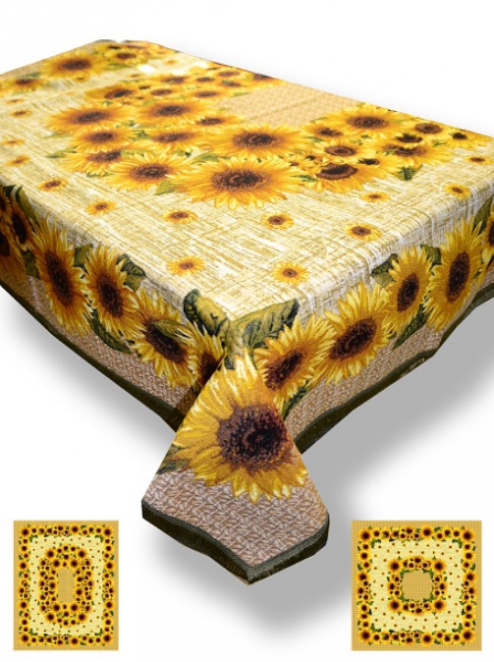 фото Скатерть гобеленовая квадратная «подсолнухи» 135х140 студия текстильного дизайна