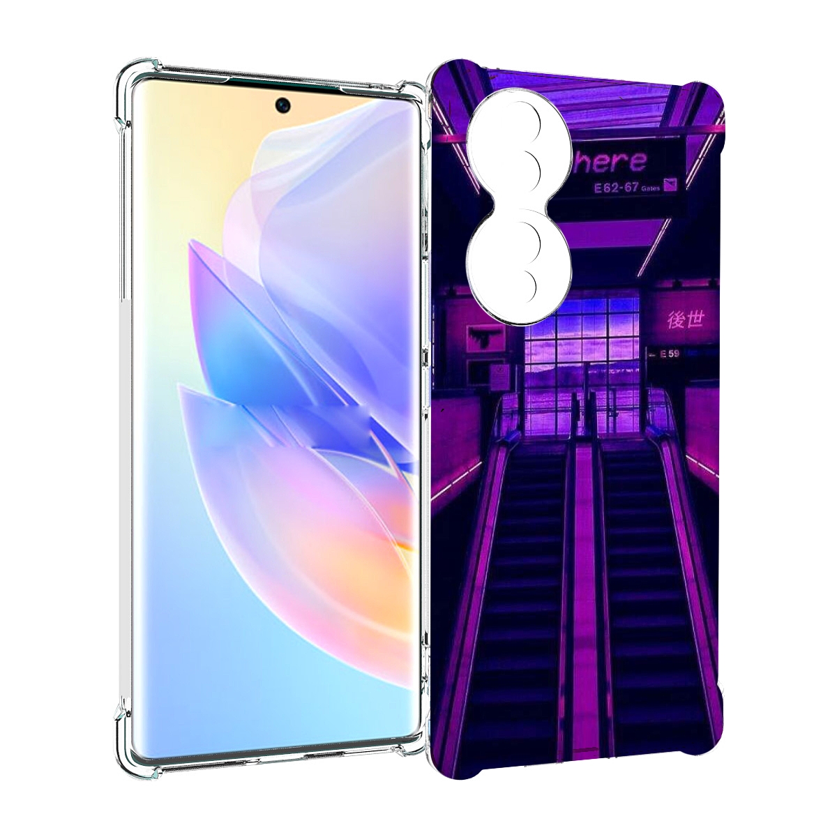 

Чехол MyPads фиолетовый эскалатор для Honor 70, Прозрачный, Tocco