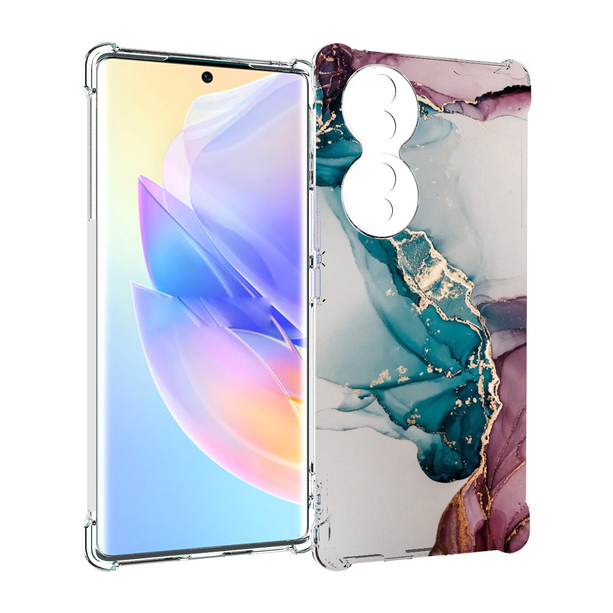 

Чехол MyPads фиолетовый синий краски для Honor 70, Прозрачный, Tocco