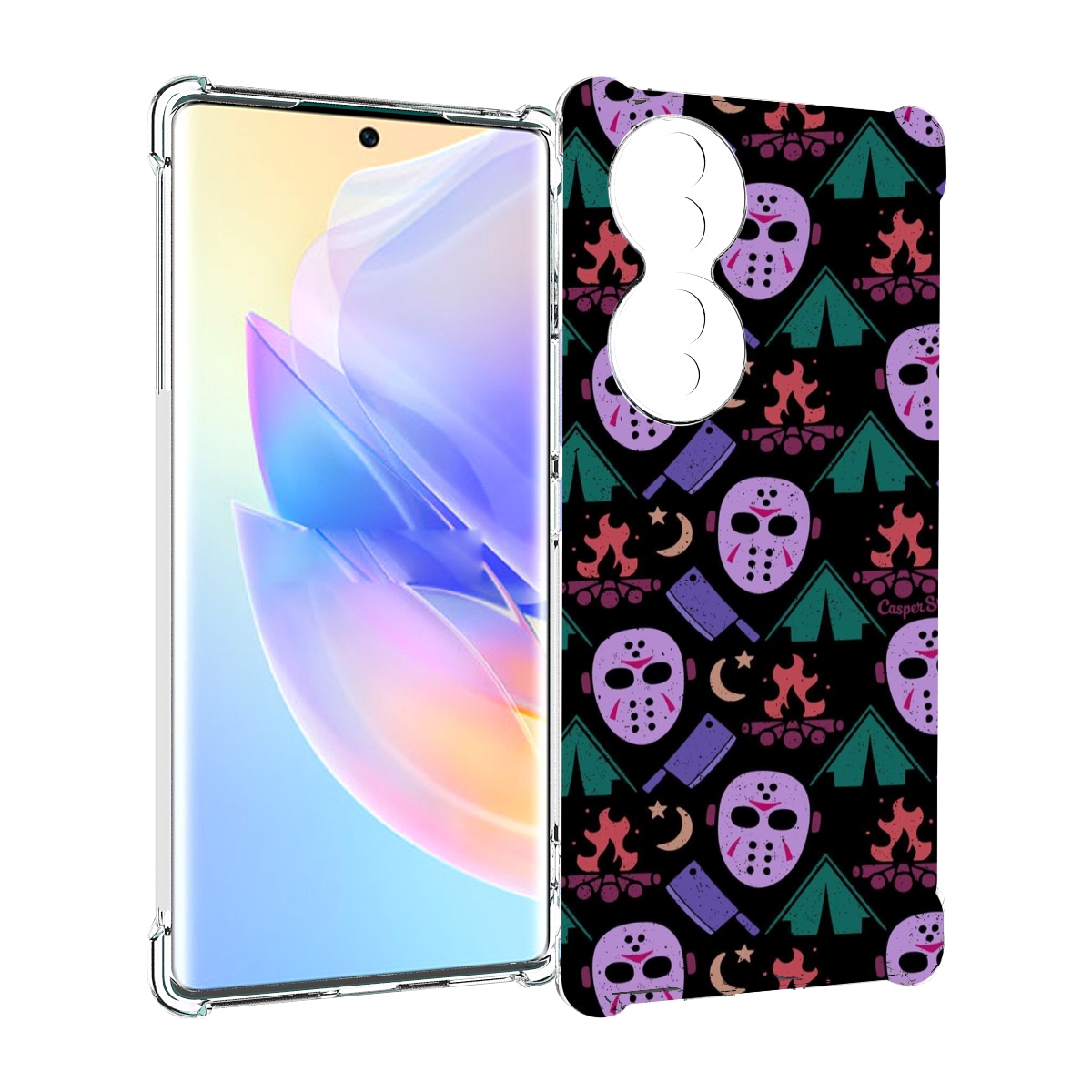 

Чехол MyPads фиолетовые маски для Honor 70, Прозрачный, Tocco