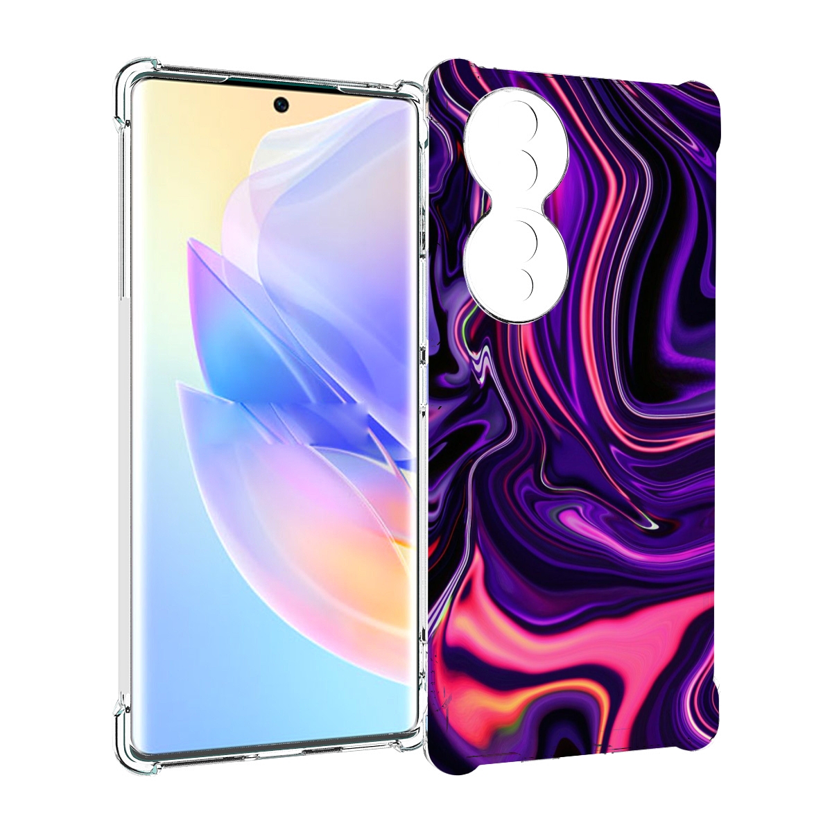

Чехол MyPads фиолетовые краски для Honor 70, Прозрачный, Tocco