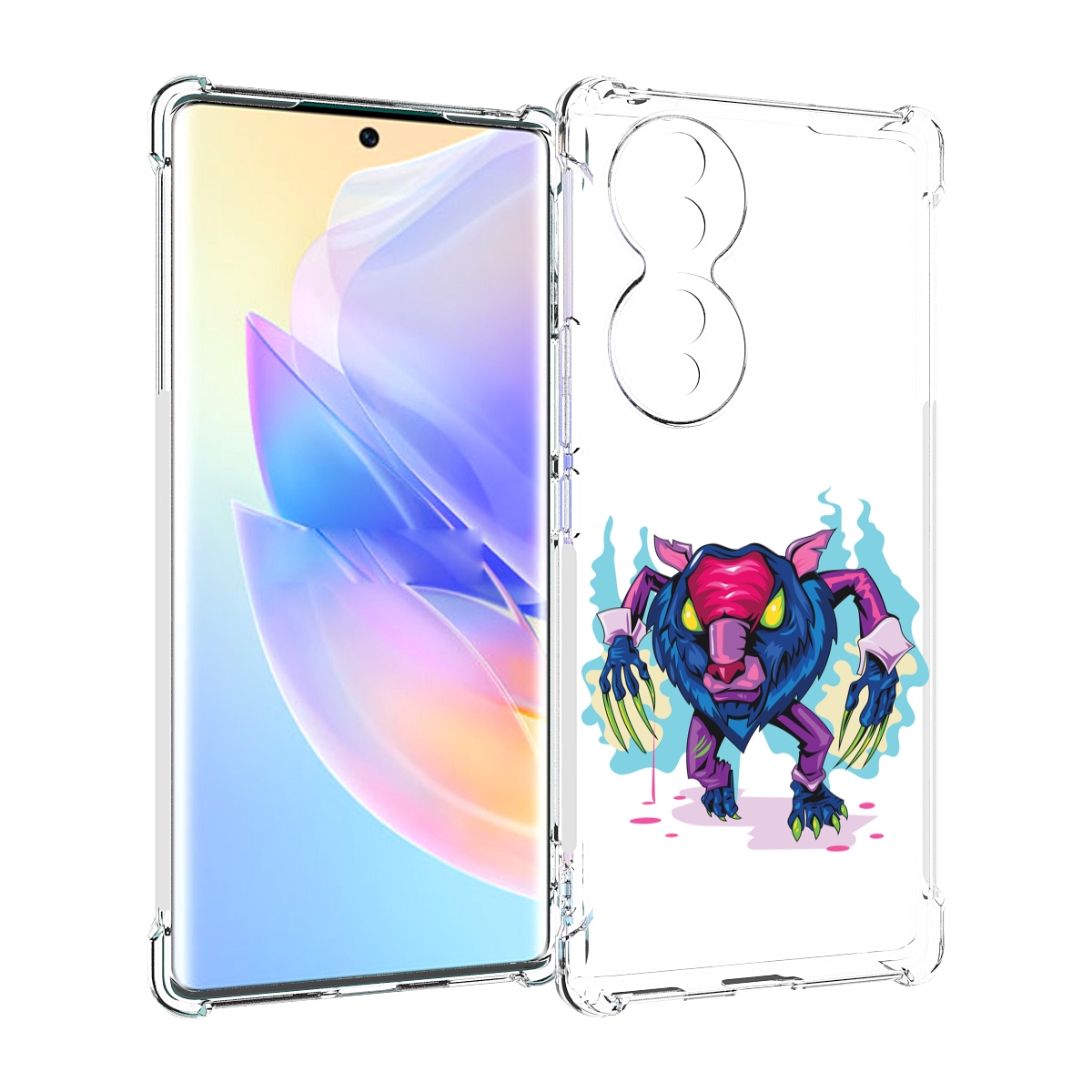 

Чехол MyPads фиолетовая-россомаха для Honor 70, Прозрачный, Tocco
