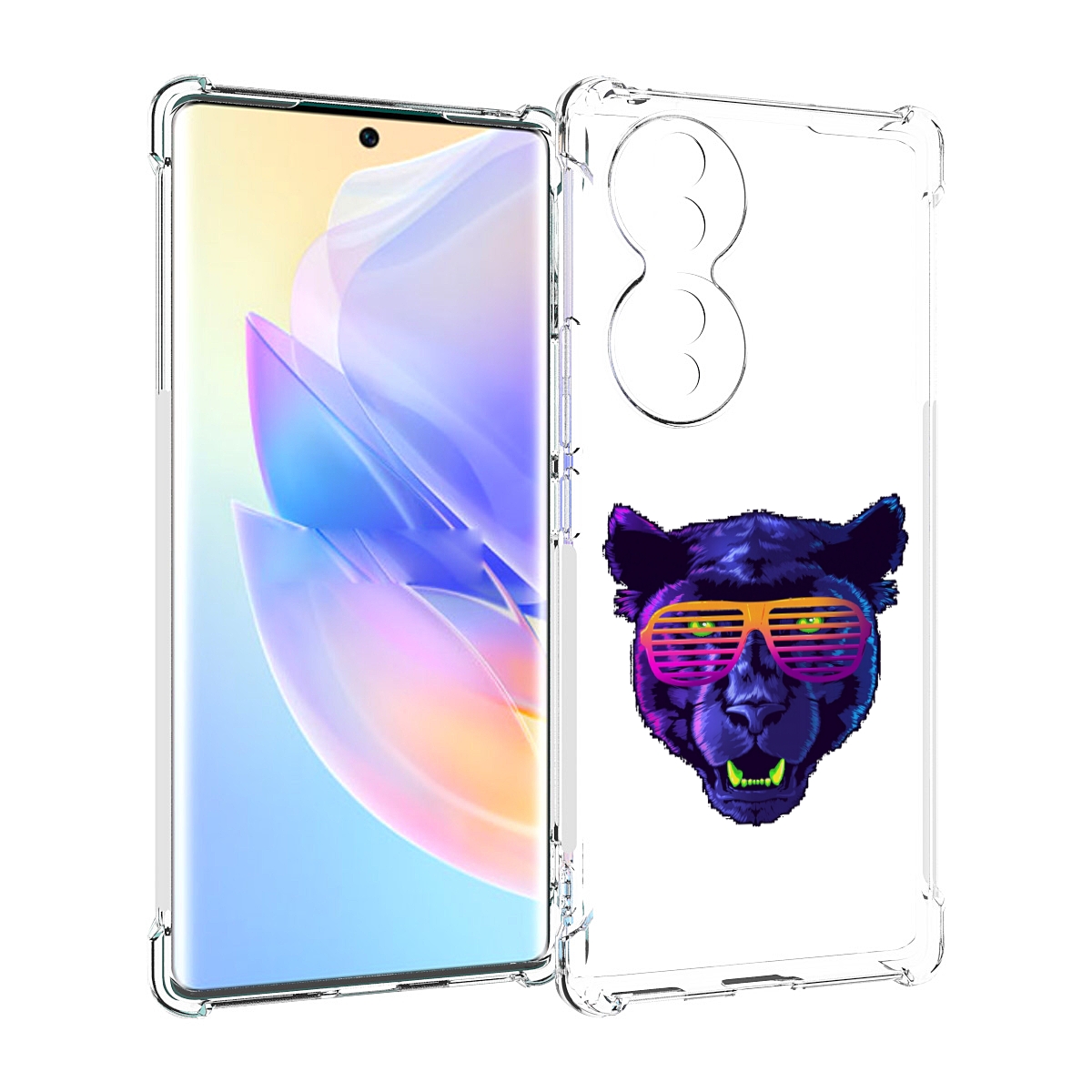 

Чехол MyPads фиолетовая пума в очках для Honor 70, Прозрачный, Tocco