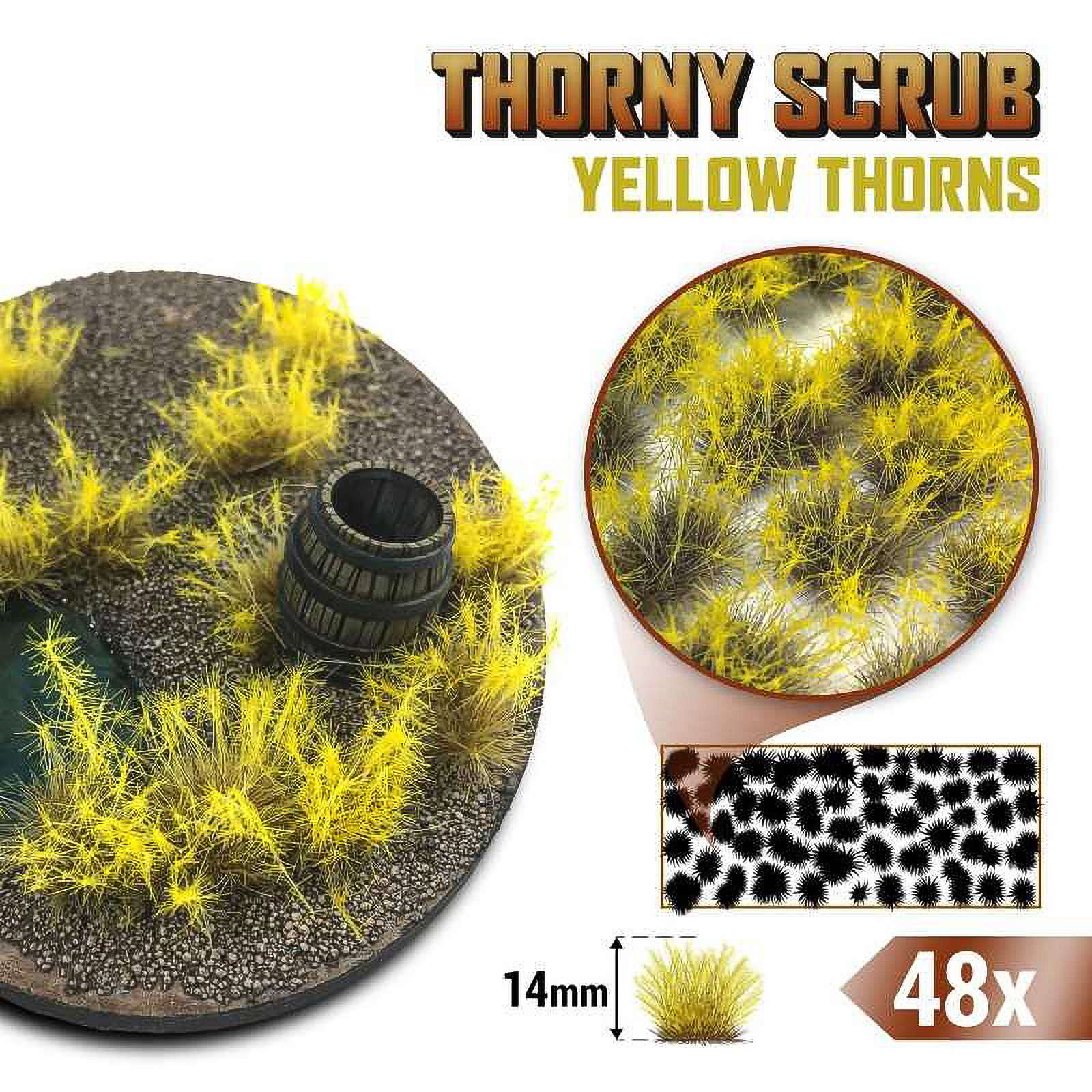 

Пучки травы для моделирования Green Stuff World Thorny Scrub 14 mm Yellow Thorns, Thorny Scrub