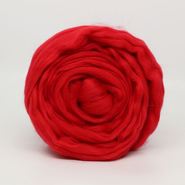 Шерсть для валяния мериносовая тонкая 100%, 100 гр. (06 красный)