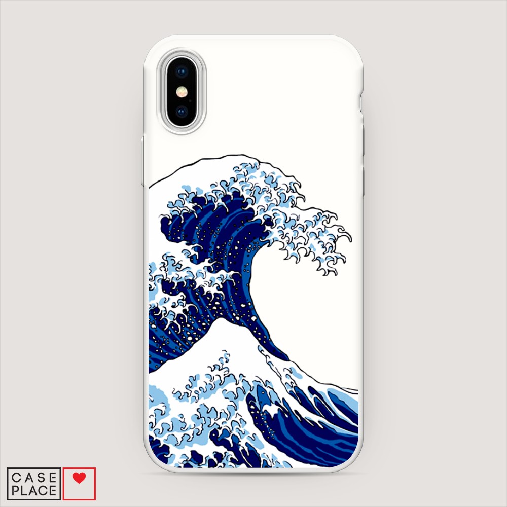 

Матовый силиконовый чехол "Волна в Канагаве" на Apple iPhone X (10), 11057-1