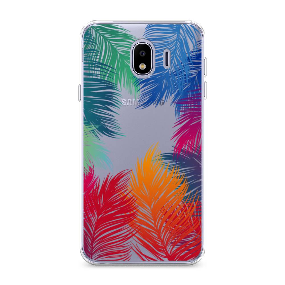 

Чехол Awog на Samsung Galaxy J4 "Рамка из перьев", Красный, 26450-4