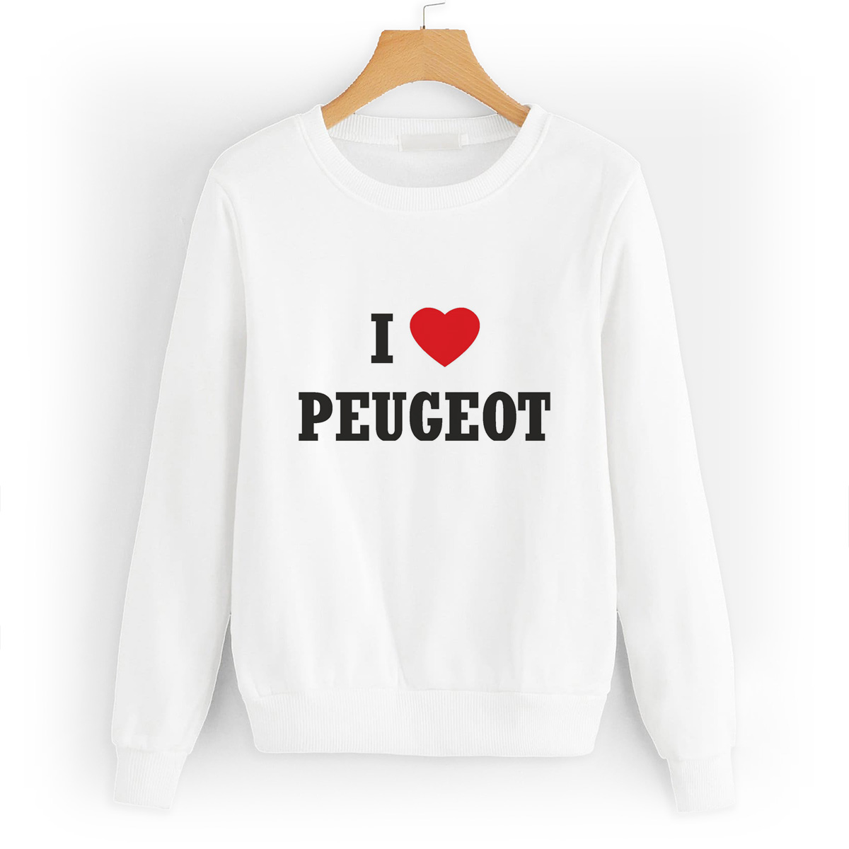 

Свитшот белый CoolPodarok Авто. I love Peugeot, W0111461