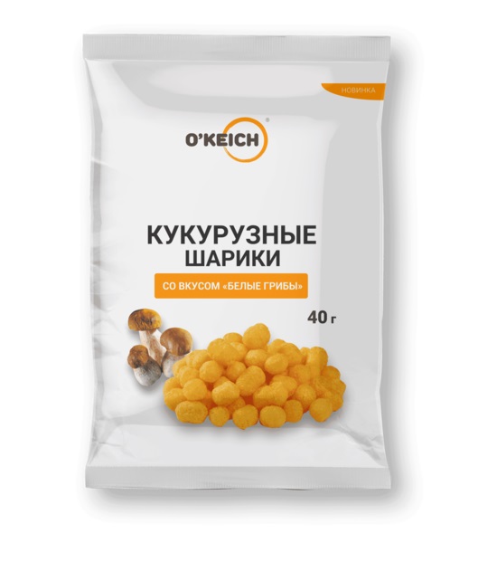 фото Кукурузные шарики o`keich белые грибы 40 г o'keich