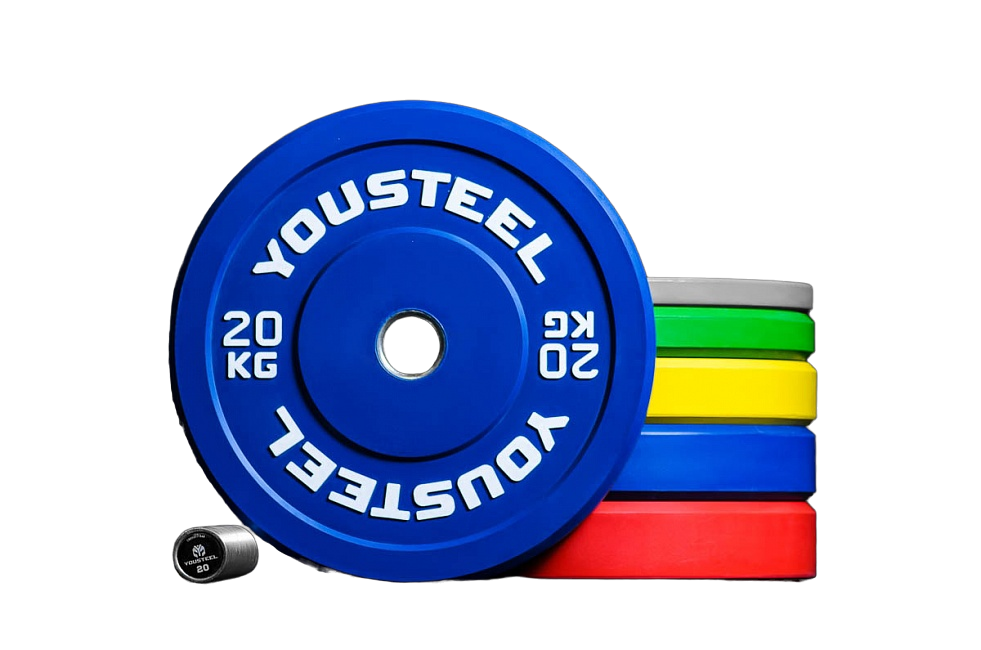 

Диск каучуковый для штанги YouSteel тренировочный синий 20кг, тренировочный синий 20кг