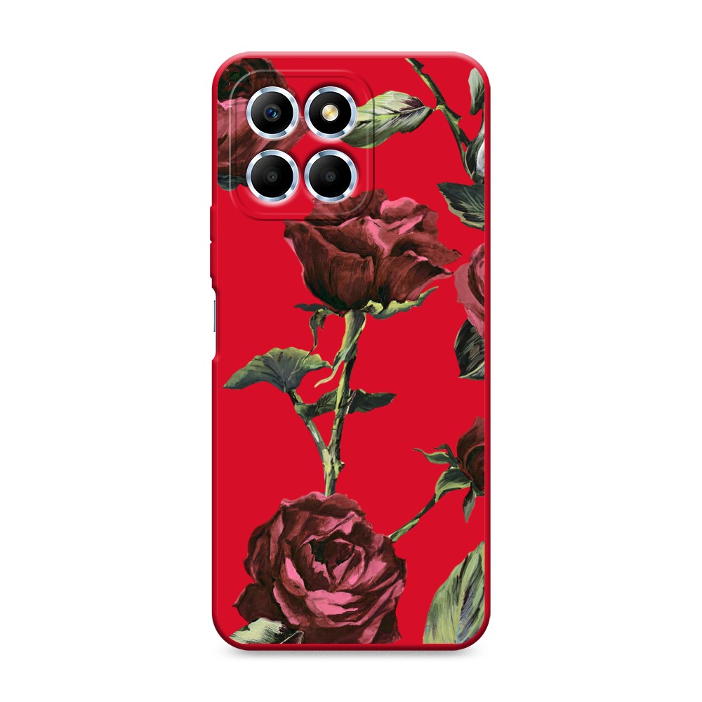 

Чехол Awog на Honor X6/X6s "Бордовые розы фон", Красный, 6109553-1