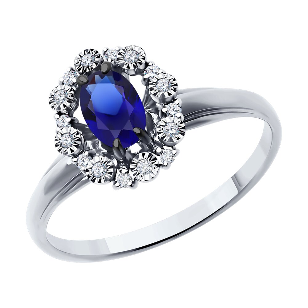 

Кольцо из золота р. , Diamant 52-210-01999-1, бриллиант\сапфир, 52-210-01999-1