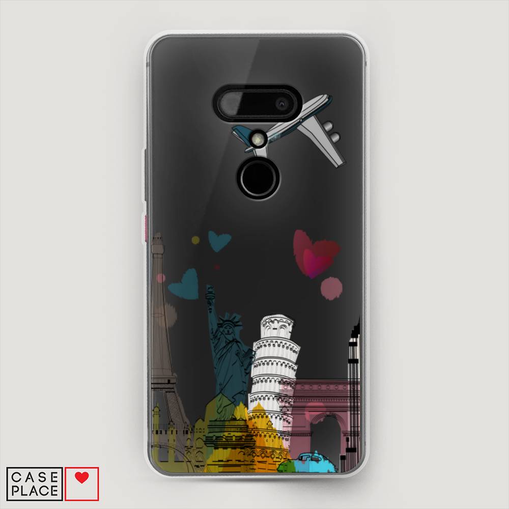 

Чехол Awog на HTC U12 / Эйчтиси U12 "Самолет путешествий", Разноцветный, 102050-10