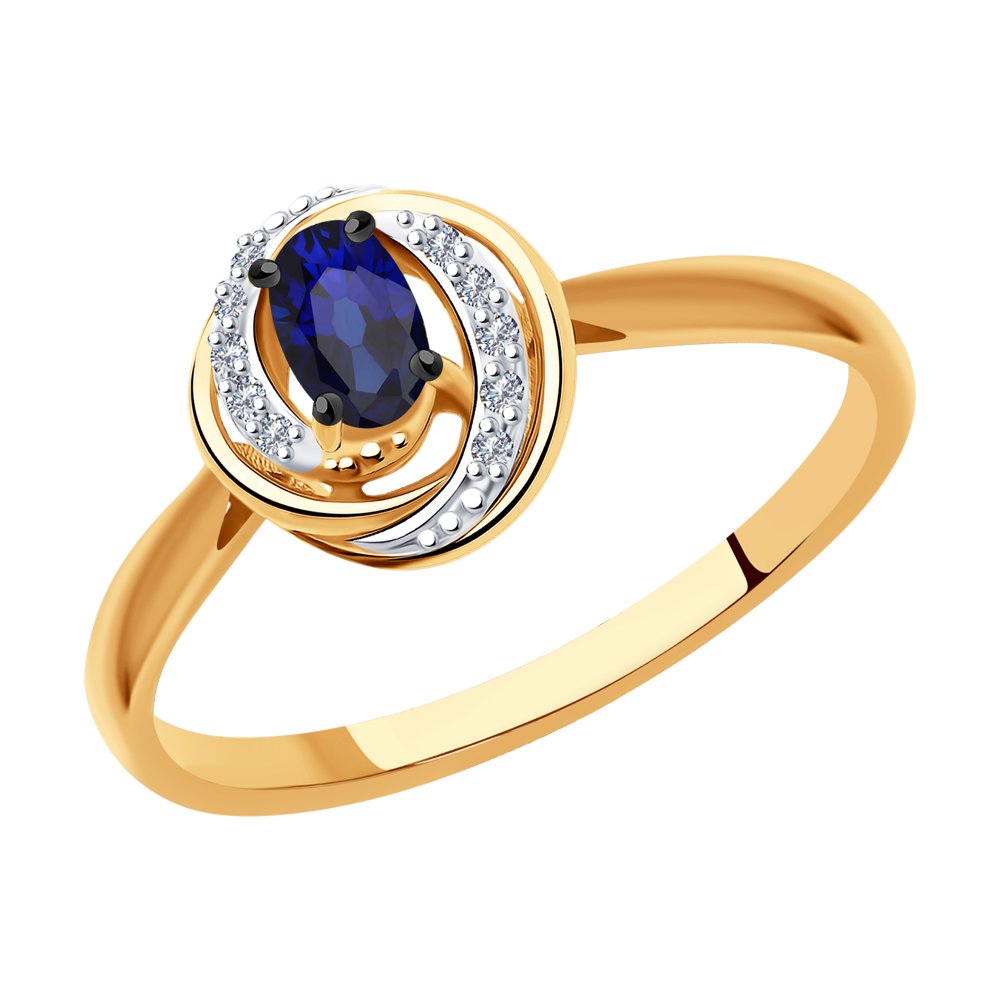 

Кольцо из золота р.  SOKOLOV Diamonds 2011132, бриллиант\сапфир, 2011132