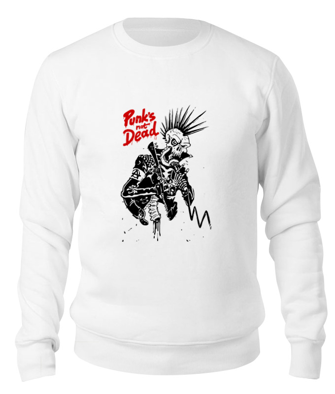 

Свитшот унисекс Printio Панки живы (punks not dead) белый L, Панки живы (punks not dead)