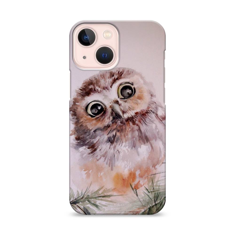 

Пластиковый чехол "Сова на розовом" на Apple iPhone 13 mini, 14120-1